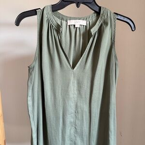 Loft Olive Green Sleeveless Petite Top